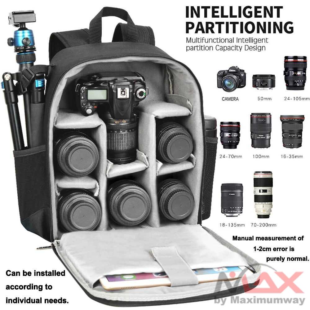 Tas Ransel camera DSLR Anti Air Anti benturan Shockproof Tas Organizer Kamera DLSR penyimpanan