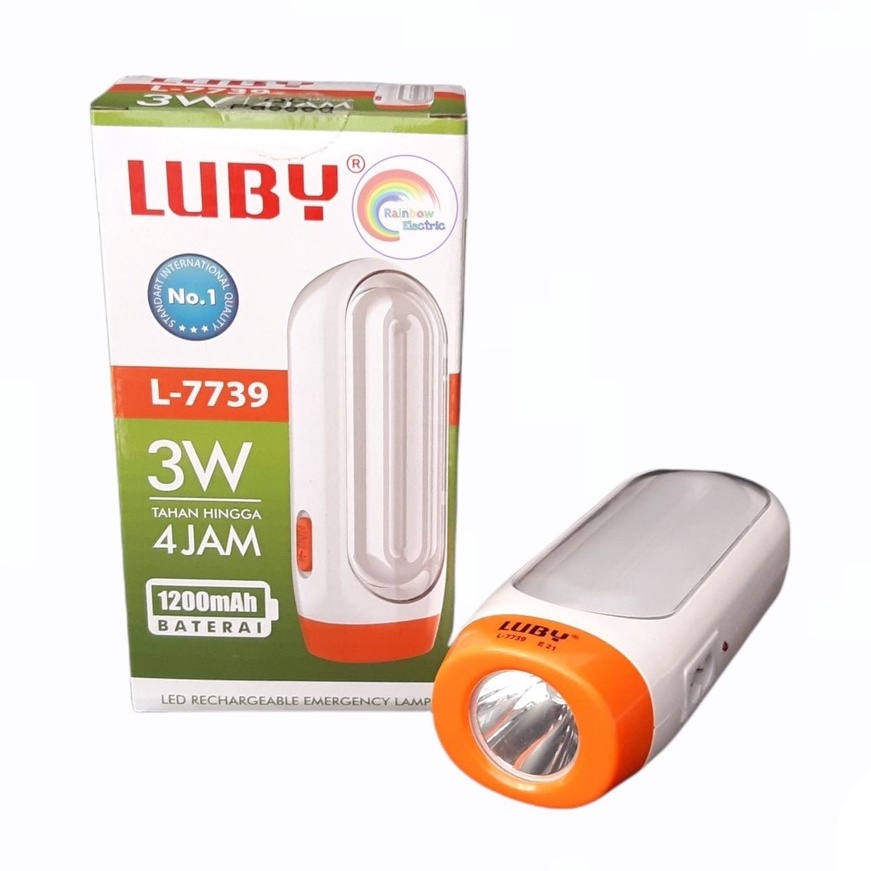 LUBY L-7739 Lampu Emergency Portable LED 3 Watt + 20 LED SMD