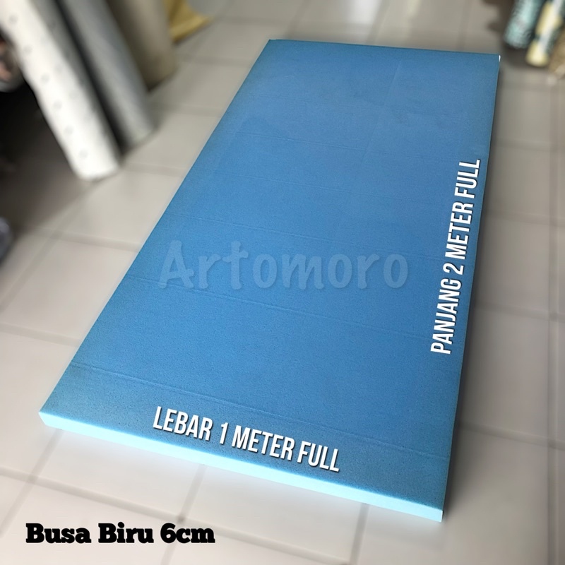 Busa Foam Biru 6 CM Lembaran  (100cm x 200cm FULL) untuk Jok Sofa Kursi