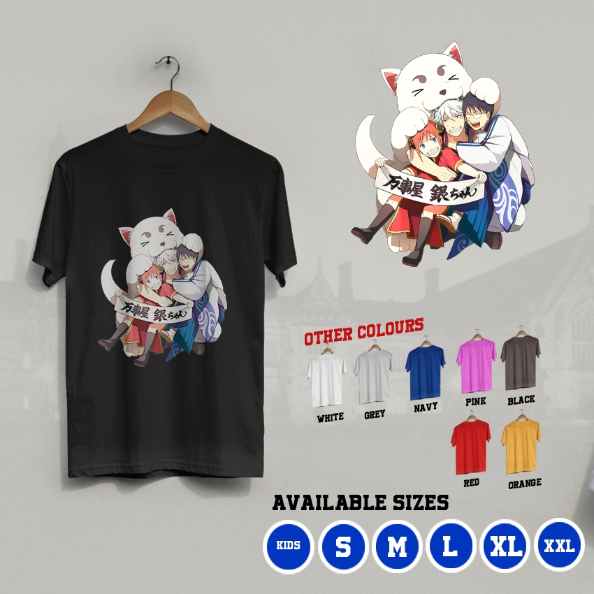 K/744 Kaos Gintama Gin Tama Anime T-Shirt Anak dan Dewasa