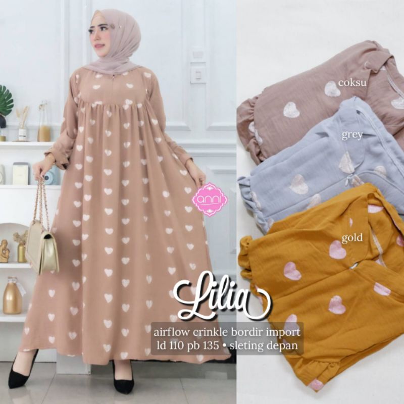 gamis lilia dress ori berlabel anni solo