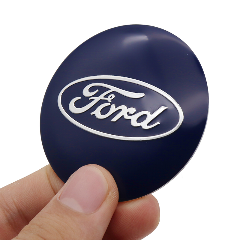 4pcs Stiker Cover Hub Tengah Velg Mobil Bahan Aluminum 56mm Untuk Ford Ka Focus Fiesta Ranger T6 / T7 / T8 Model Fusion