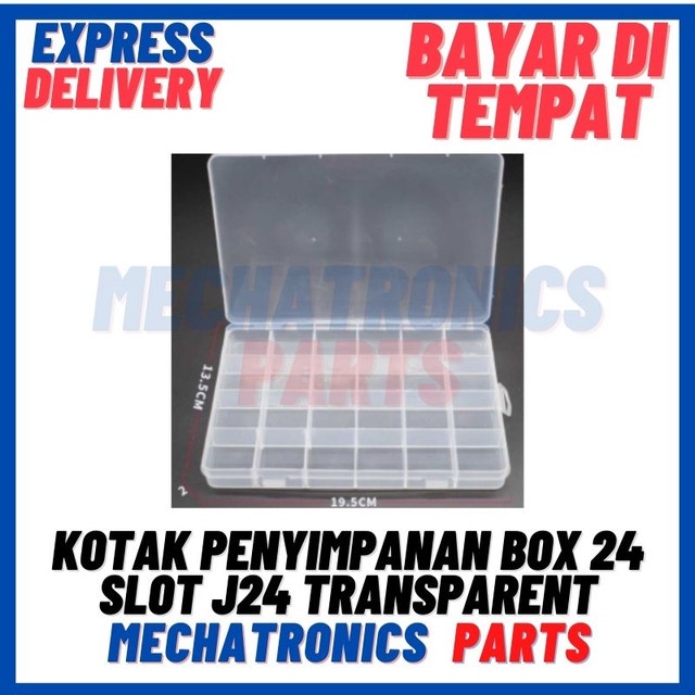 [RAK-9002] KOTAK PENYIMPANAN BOX 24 SLOT J24 TRANSPARENT