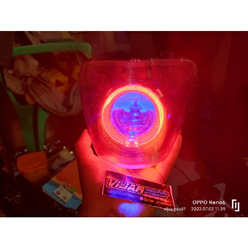 reflektor new Vixion r / reflektor new Vixion r custom proji HID AES / lampu depan new Vixion r / La