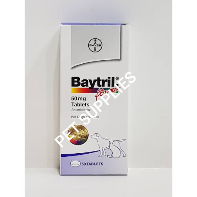 Baytril Flavour 50 mg, antibiotik anjing dan kucing