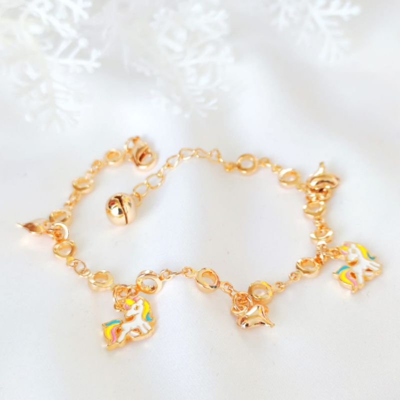 Gelang Tangan Xuping Anak Gelang Tangan Emas  Unicorn