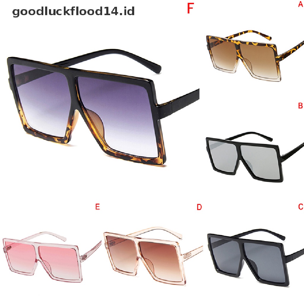 [OOID] Big Square Sunglasses Women Men Vintage Metal Oversized Shades Eyewear New ID