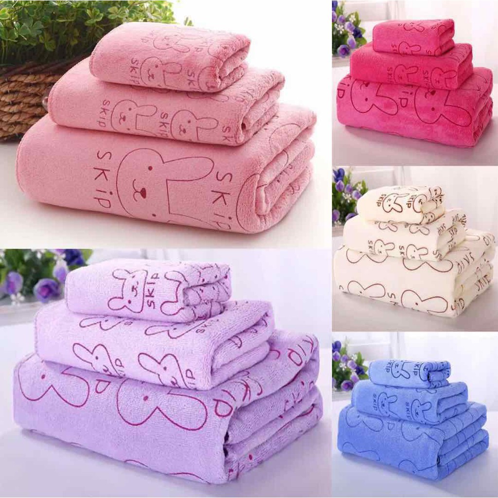 GM436 COD Wearable Bath Towel 3 In 1 Set / Handuk Mandi Multi Karakter Produk Import