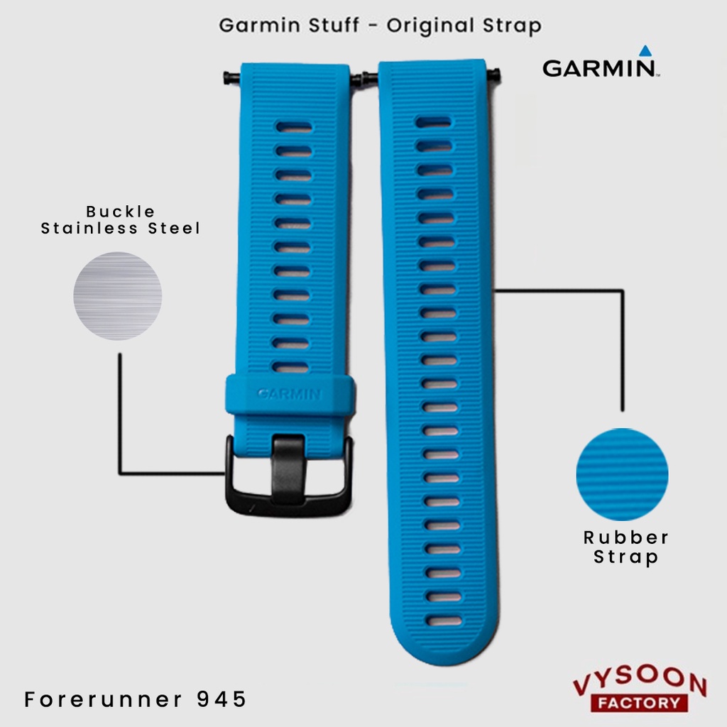 Strap Rubber Tali Jam Smartwatch Garmin Forerunner 945 Original - Blue