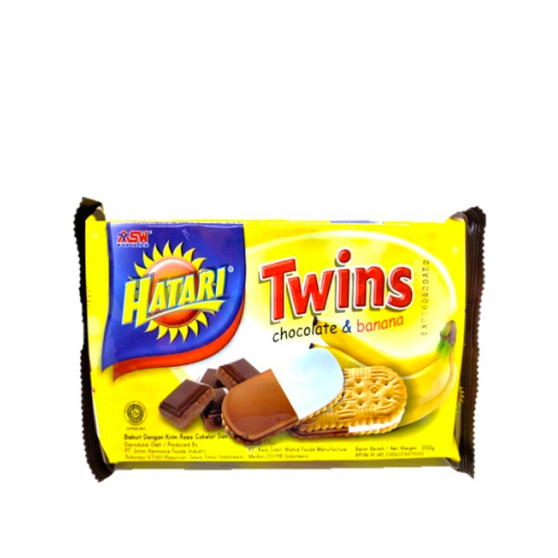 Hatari Twins Biskuit Chocolate & Banana 190 gr