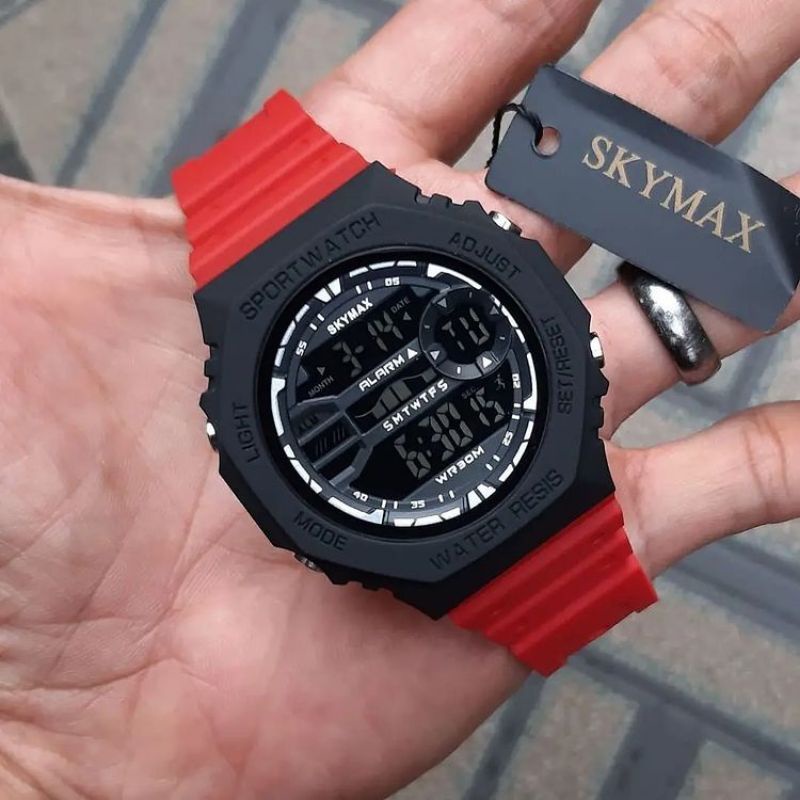 [Skymax Original] Jam Tangan Pria Digital Tali Rubber Water PROOF || Jam Tangan Pria Mantul 2023 || Jam Tangan Pria Termurah Dan Terlaris Free Batre Cadangan