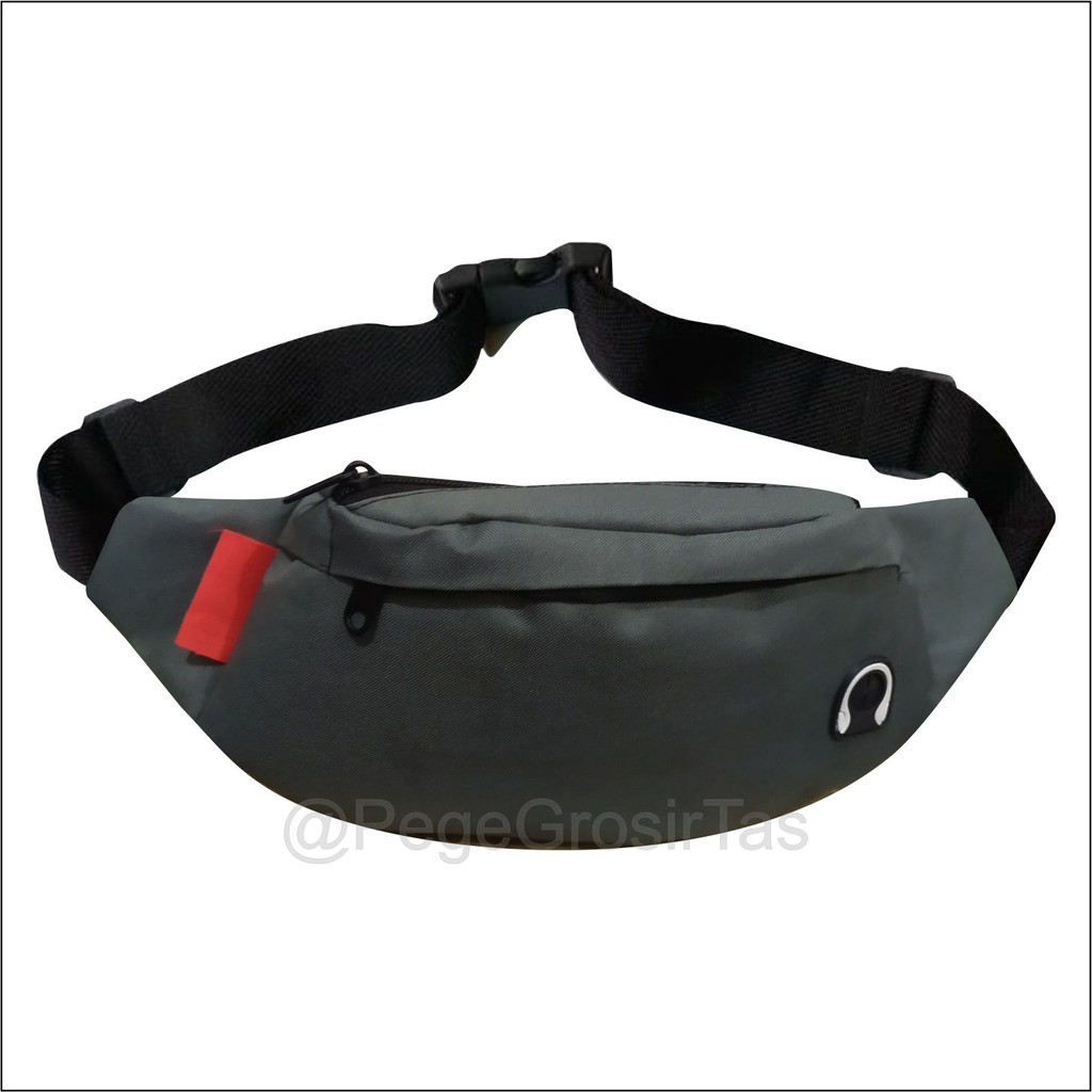 Tas Pinggang Waistbag Polos Selempang Kasual Pria Model Simpel Elegan - PG - 8875