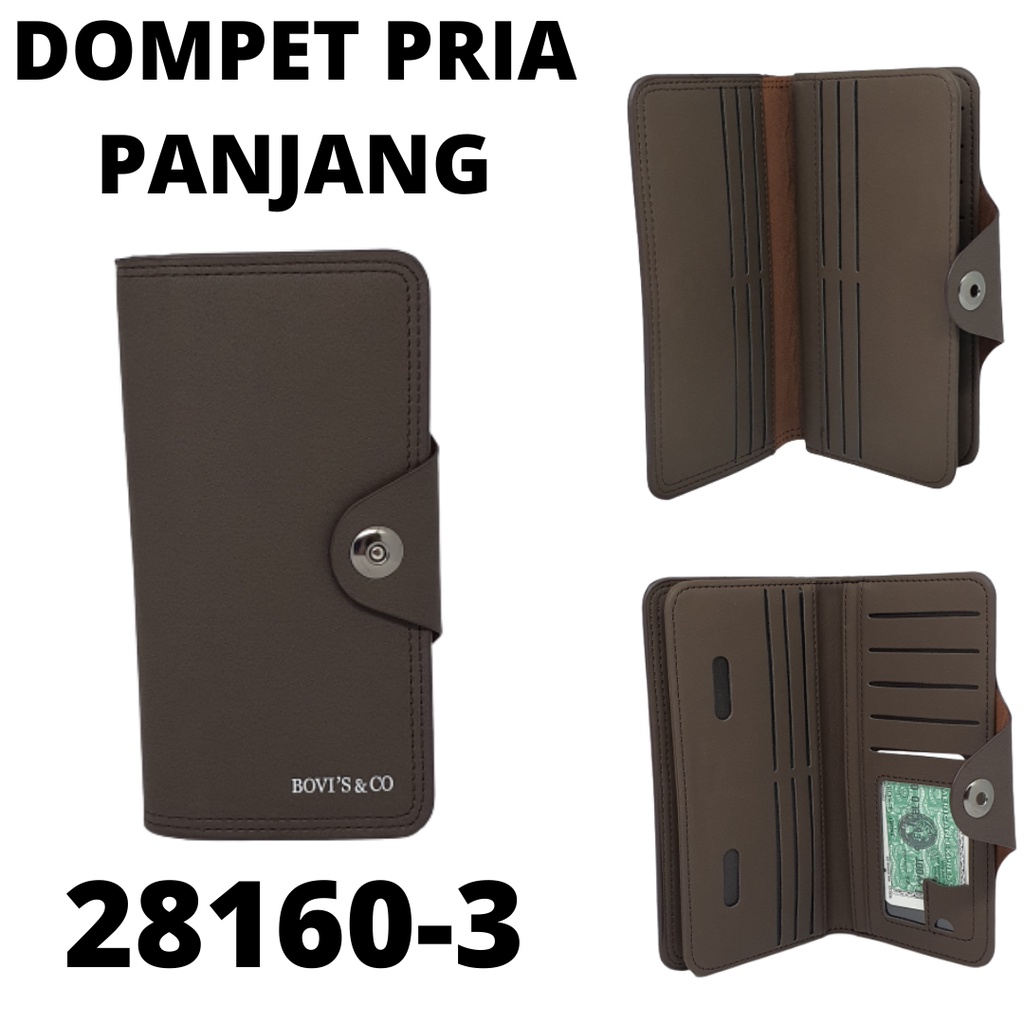 Dompet Pria Panjang Import Original Ori Bovis Branded Model Kancing Magnit Bahan Premium Kualitas Distro Keren Anak Muda Harga Murah Dan Terjangkau