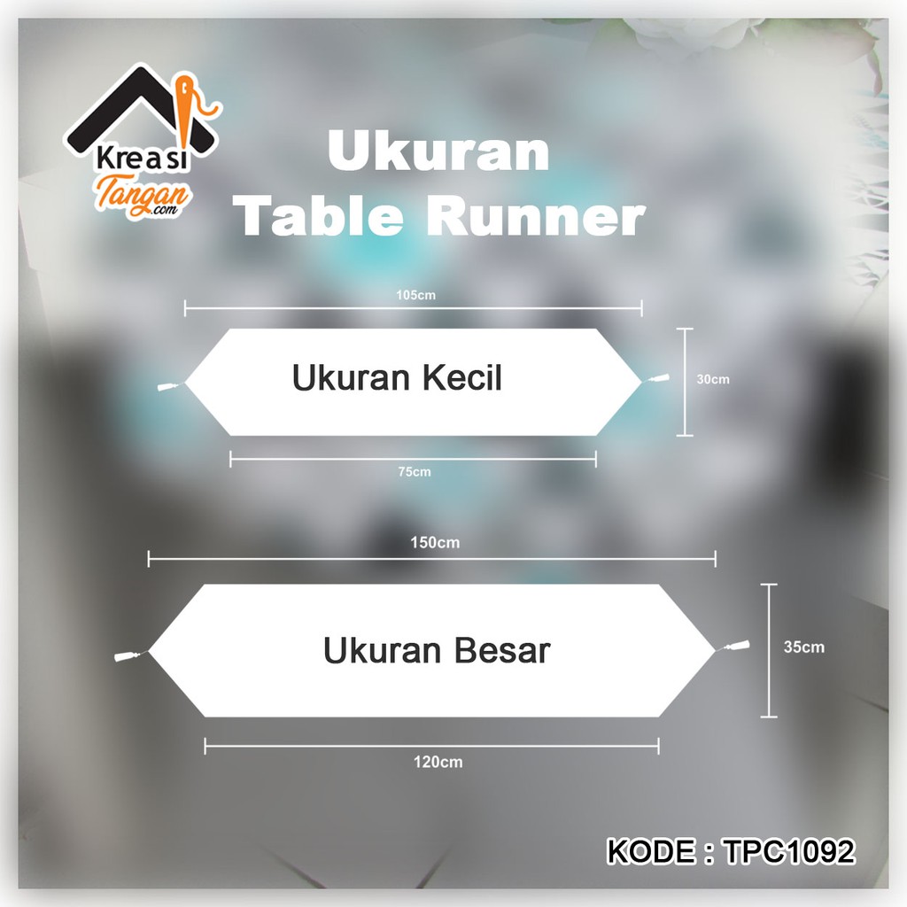 Taplak Meja / Table Runner Ukuran 105x30 - 150x35 TPC1092