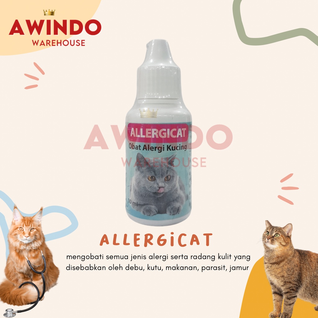 ALLERGICAT - Obat Kucing Alergi Makanan Radang Kulit Gatal Kutu Jamur