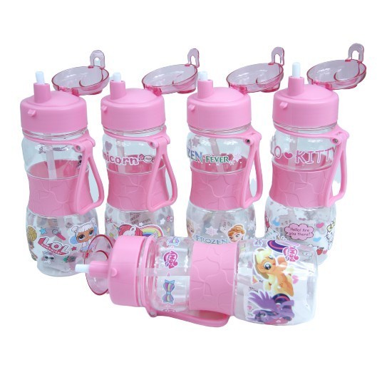 BOTOL MINUM ANAK PEREMPUAN Sedotan KARAKTER UNIK CEWEK (X3688) 400 ML  LUCU MURAH