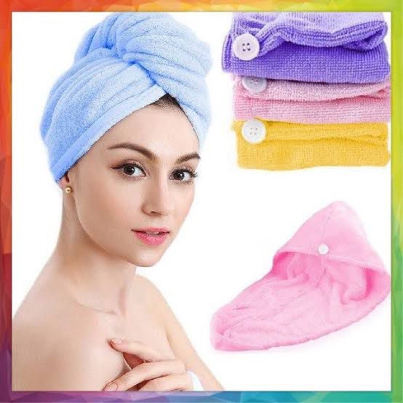 Handuk Keramas Cepat Kering Hair Towel Bahan Microfiber