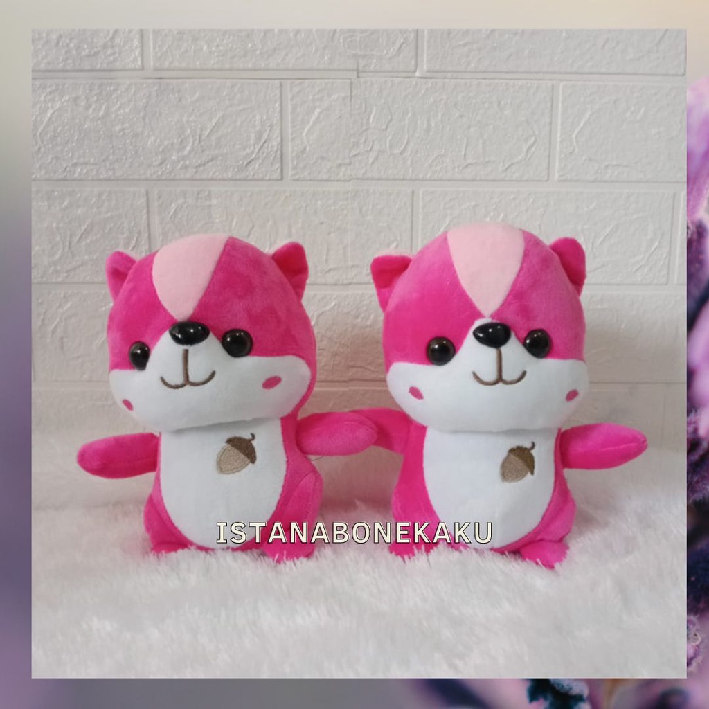 Boneka Tupai Lucu Imut / Mainan Mewah Model Duduk Bahan Yelvo Dijamin Berkualitas Halus Lembut SNI