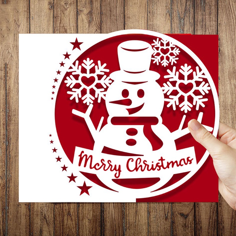 Cetakan Stensil Cutting Dies Motif Snowman Natal Bahan Metal Untuk Scrapbook / Craft DIY