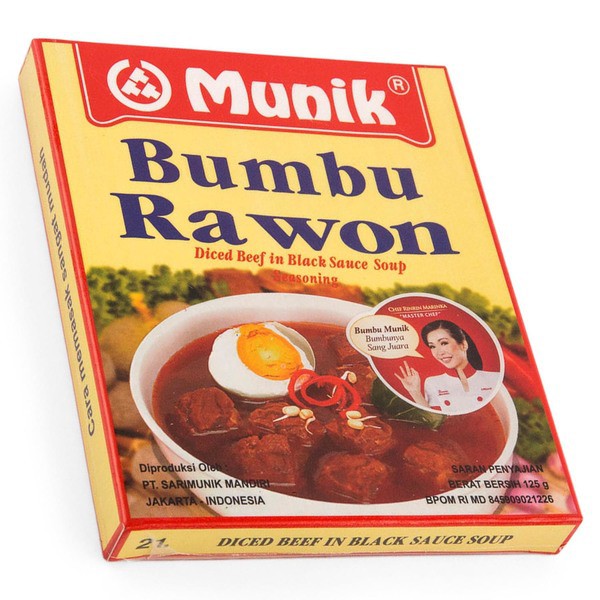

MUNIK Bumbu Rawon 125gr - Diced Beef in Black Sauce Soup Seasoning 21