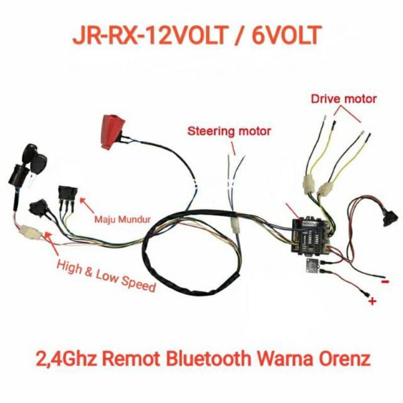 1 Set Mesin + Kabel  Mobil Mainan Aki Remot