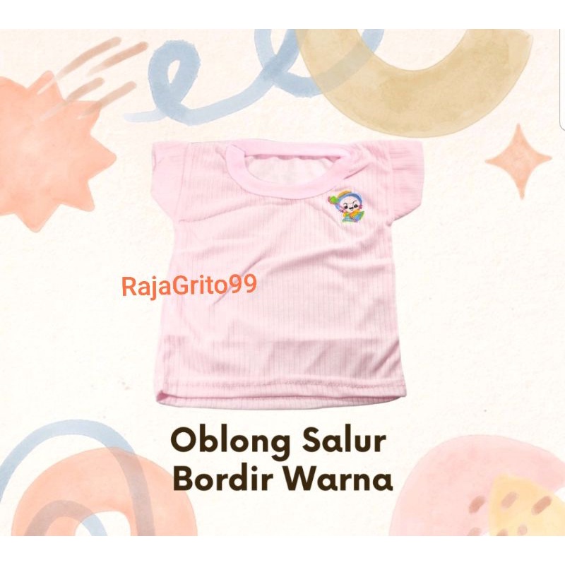 Kaos Oblong Bordir Bayi Lengan Pendek Halus / Setali Bayi Bordir Motif Size Large / Stali Bayi Pendek Newborn (1pcs)