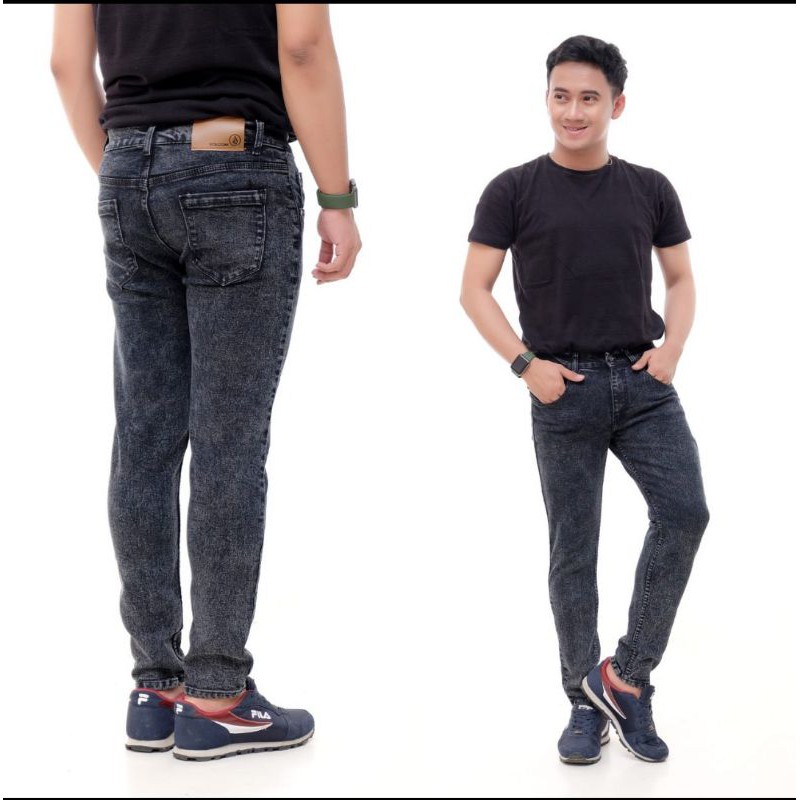  Celana  jeans panjang  skinny size 27 38 sandwash acid warna 