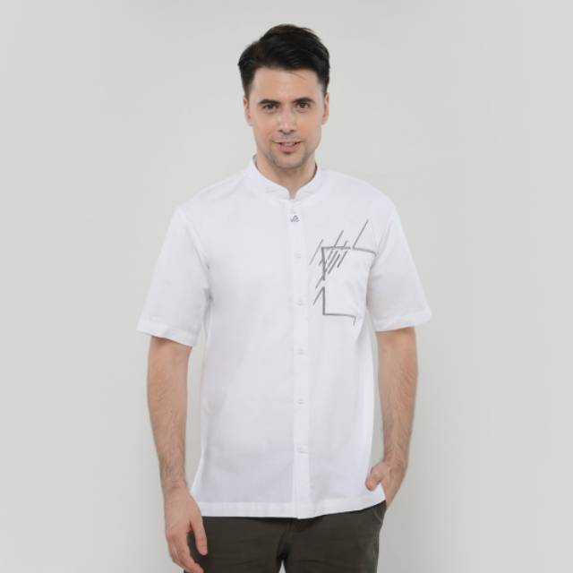 Koko putih pendek Kemko muza - baju koko rabbani - baju koko rabbani putih - kemko abdil