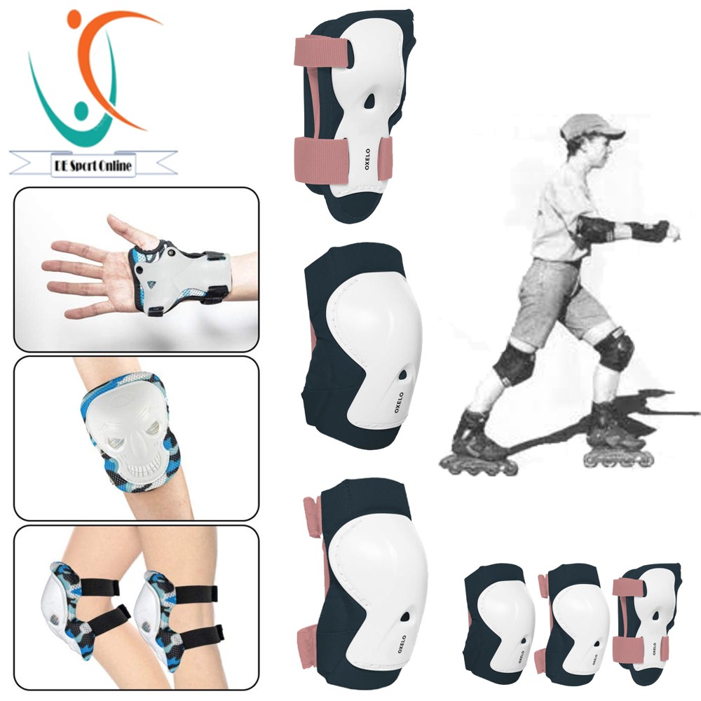 DEKKER SEPATU RODA SKATEBOARD SKUTER PRODUK IMPORT SET PROTECTOR ORIGINAL OXELO BLACK WHITE