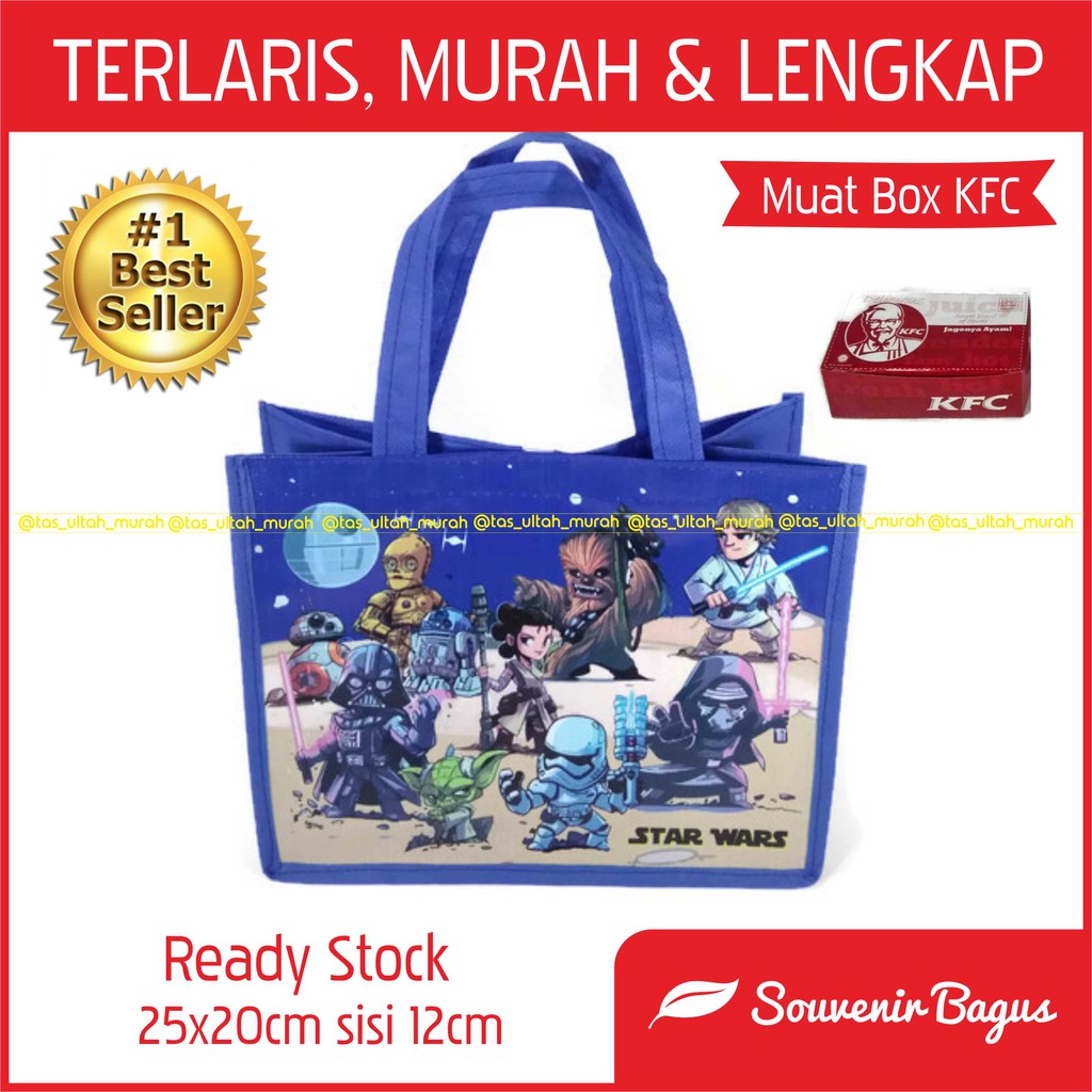 TERLARIS , Tas Ultah Star War / Goodie Bag Tas Souvenir Ulang Tahun Star Wars Last Jedi Termurah