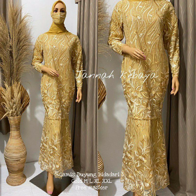 Gamis Duyung Full Tile / Gamis Full Tile Mutiara Model Duyung / Gamis Duyung Tuton