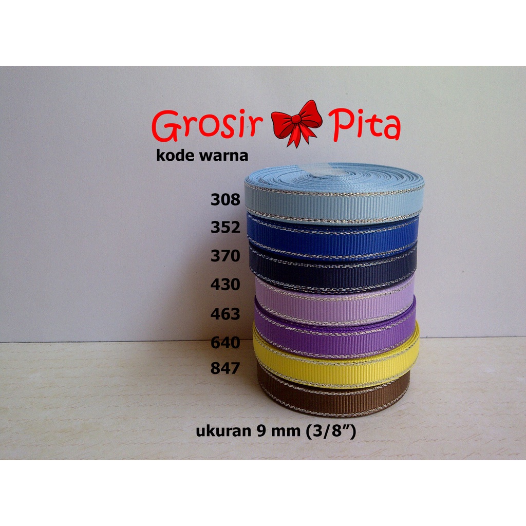 

(25 yard) Pita Grosgrain Glitter Silver ukuran 0,9 cm (3/8″) pg 2 | Pita Premium | Toko Bahan Craft | Grosir Pita