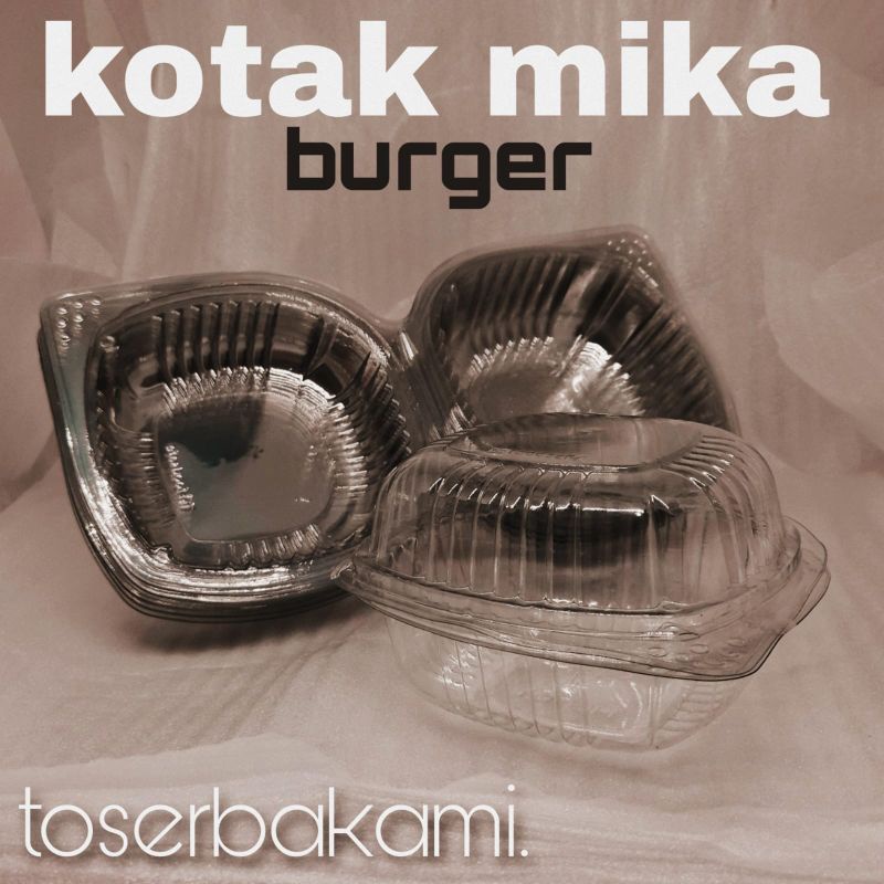 50 PCS Mika Burger / Kotak Burger / Tray Mika