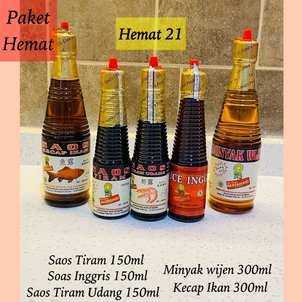 

Paket Hemat 21 | Cap Bunga Matahari | HALAL (5 BOTOL)