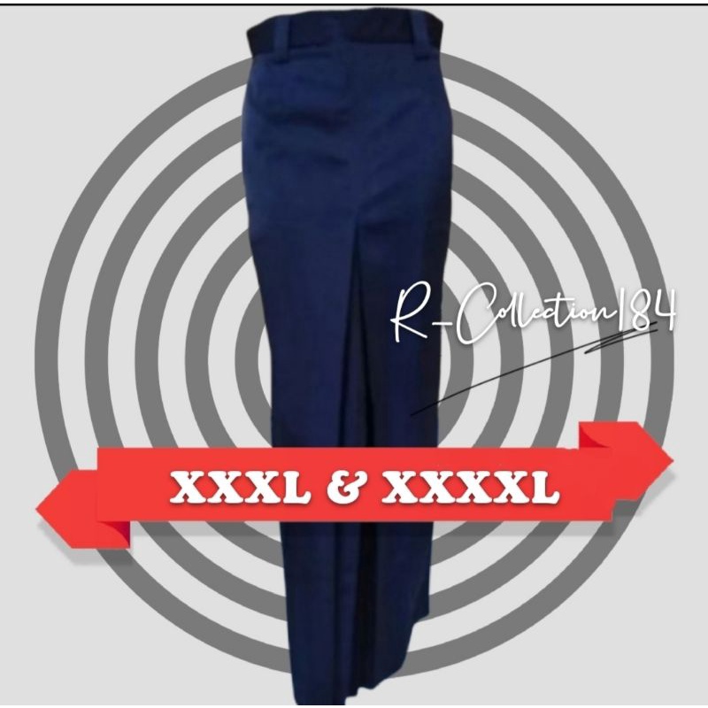 SUPER JUMBO XXXL/L4/3XL, XXXXL/L5/4XL dan XXXXXL/L6/5XL ROK SPAN BELAH TENGAH Rempel Sekolah Kerja Hitam Putih Abu SMA Coklat Pramuka Biru SMP