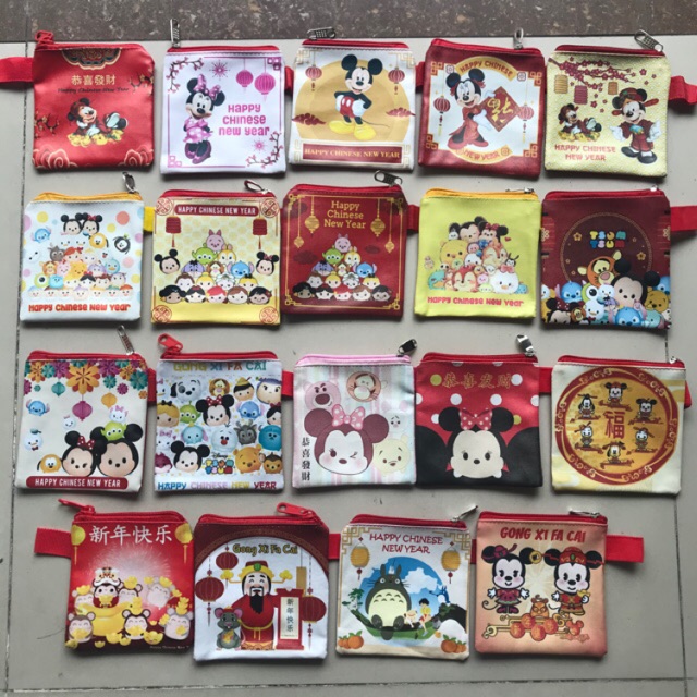 Dompet Angpao Imlek Pilih Motif Tahun 2021 Tsum Tsum Shio Kerbau Mickey Minnie Mouse Lucu Ox Chinese