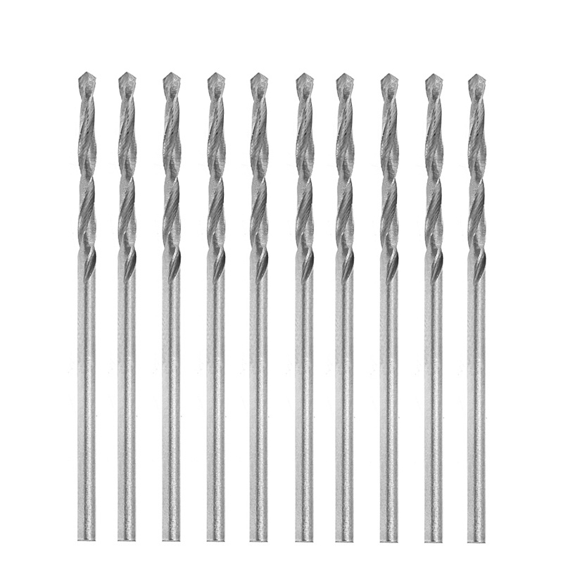 Bt Multifungsi 10pcs Mata Bor Twist Shank Lurus 0.8mm Micro HSS Kecil