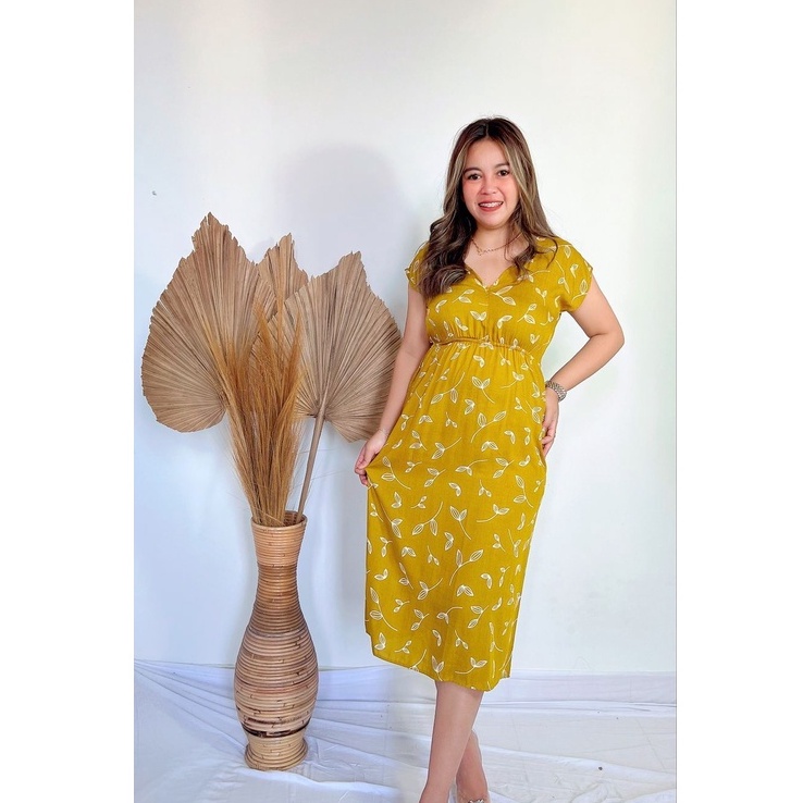 Daster Dress Manohara Bali-MN - LEAF MUSTARD