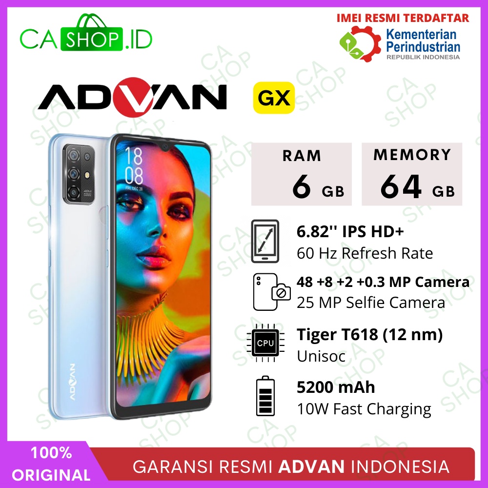Advan GX - 6GB 64GB (6/64) - New Original Garansi Resmi