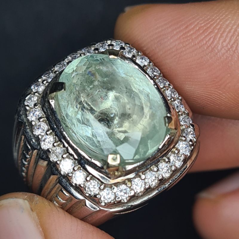 Natural Aquamarine 4.50ct Cincin Batu Akuamarin XA060