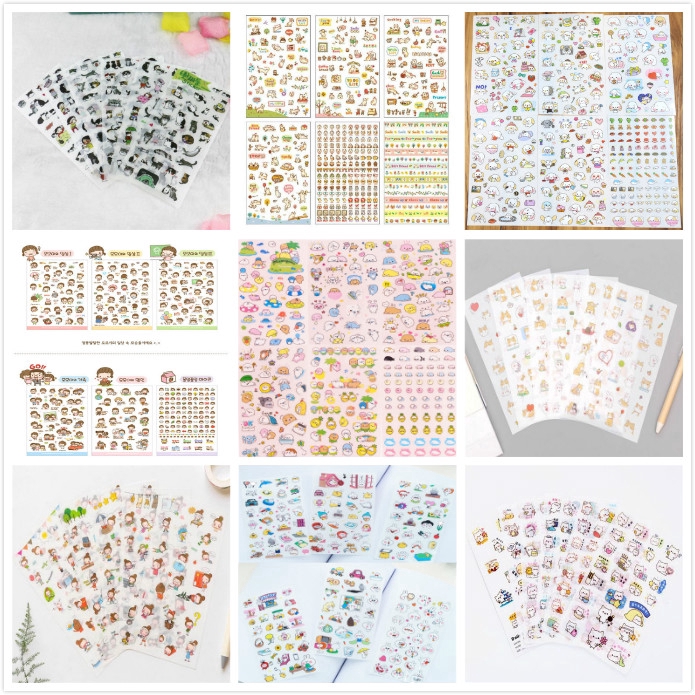 【TERSEDIA &amp; COD】6Pcs Stiker Kertas Motif Kartun untuk Scrapbook / Album Foto