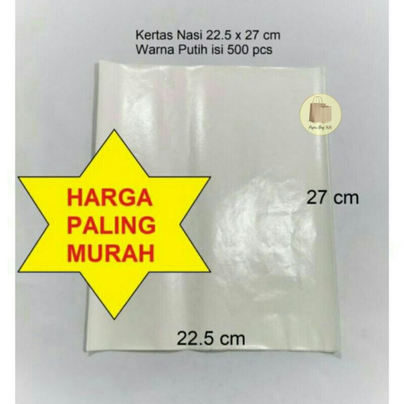 

Kertas Bungkus Nasi KFC Putih 22.5x27 cm (500 lembar)