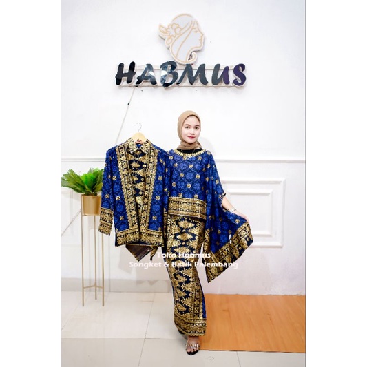 couple setelan batik kondangan motif songket palembang