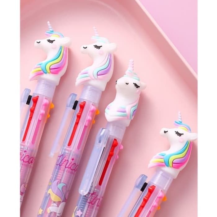 unicorn Pen smiggle 6 warna - pen 6 in 1