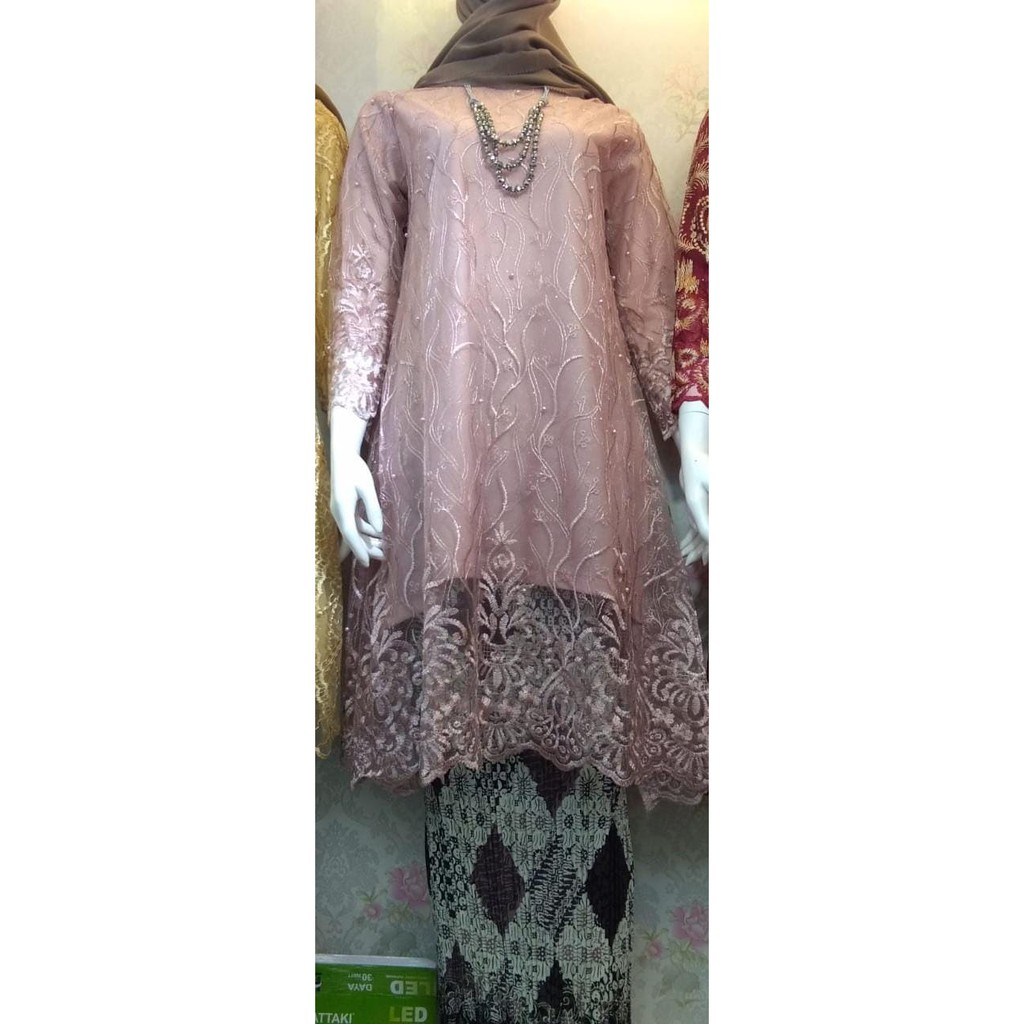 PROMO SET TUNIK TULLE MUTIARA BORDIR / SET TUNIK TULLE BORDIR / SET TUNIK PESTA