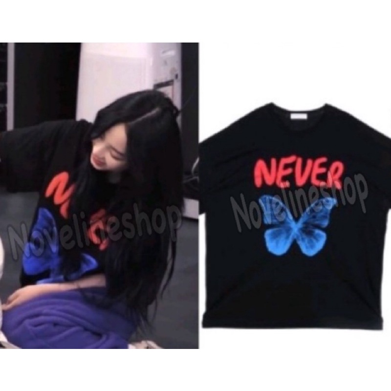 [COD] KAOS NEVER BUTTERFLY KARINA AESPA BAJU KPOP TSHIRT KOREAN OUTFIT KATUN COTTON