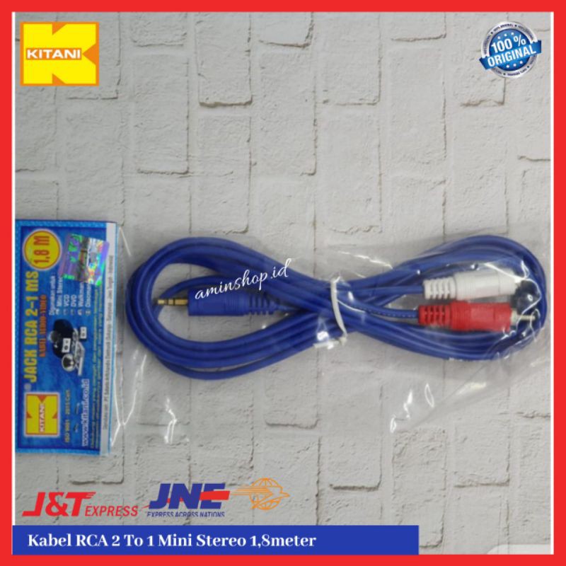 Kabel RCA - Mini Stereo ( 2 to 1 ) Kitani 1,8 Meter