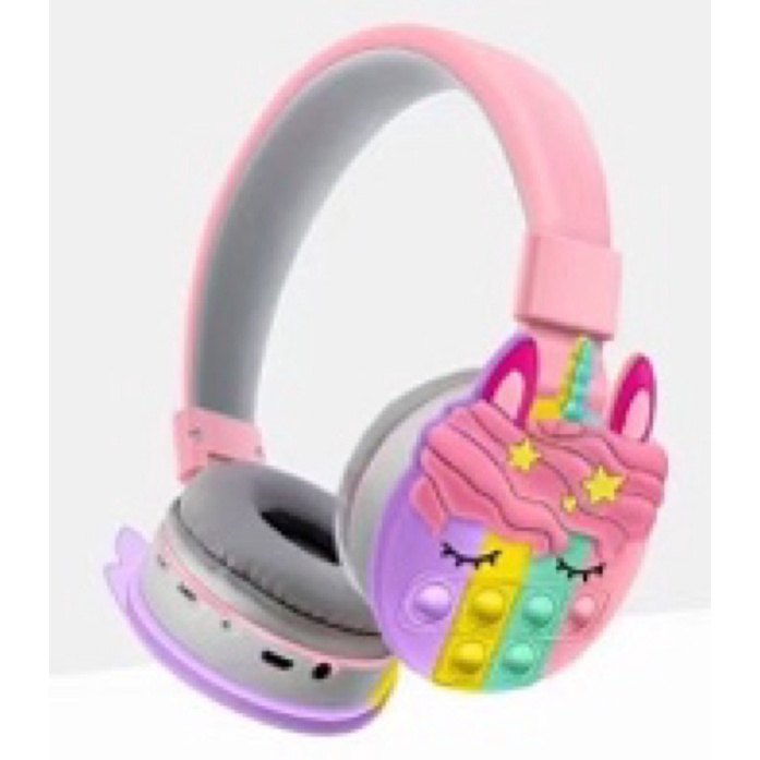 HEADPHONE / HEADSET  BLUETOOTH  MOTIF UNICORN POP IT SERI K-32