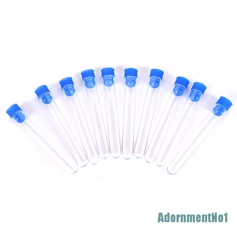 [AdornmentNo1]10pcs 15x100mm Clear Plastic Test Tubes Hard Plastic Test Tube With Wing Plug