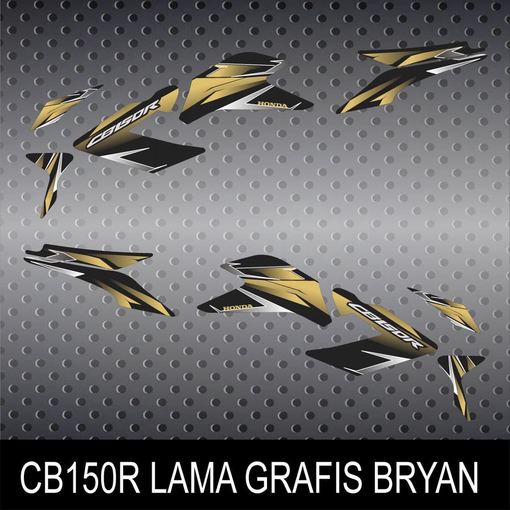 STIKER STRIPING VARIASI HONDA CB150R LAMA GRAFIS BRIYN GOLD